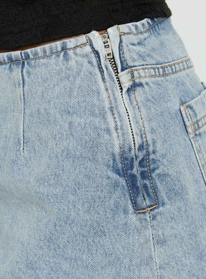 Stefenie Denim Skort Light Blue Wash