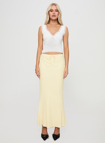 Mercer Linen Blend Maxi Skirt Lemon