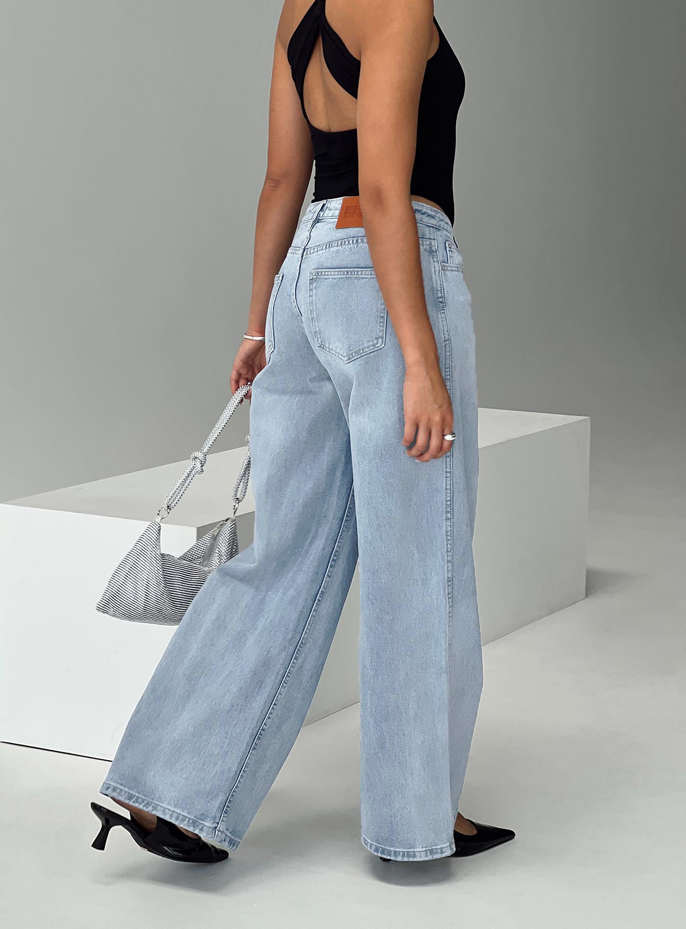 Ramos Low Rise Denim Jeans Light Blue Wash