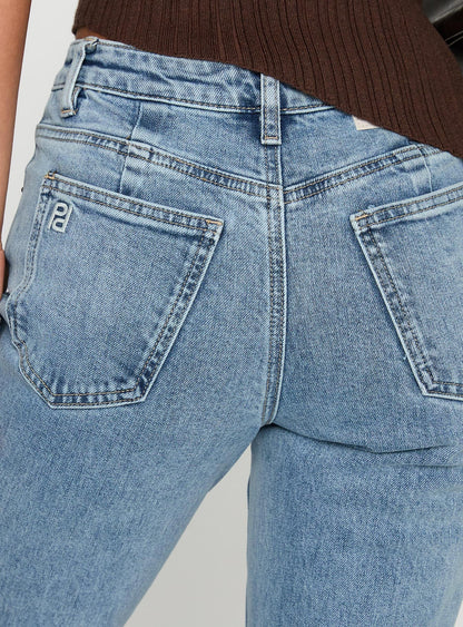 Magic Mirror Mid Rise Bootleg Jeans Ice Wash Petite
