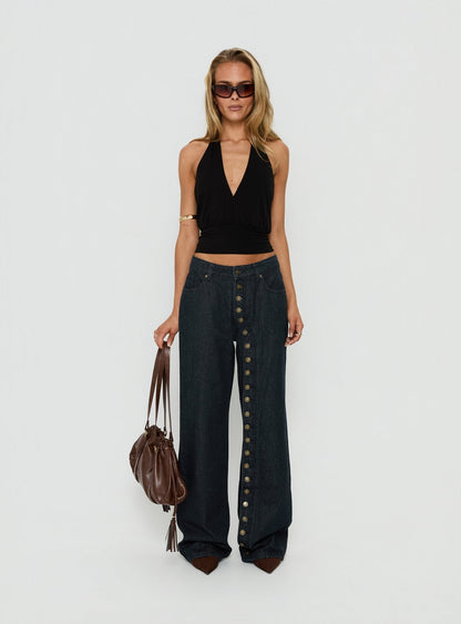 Penny Mid Rise Straight Leg Jeans Raw Denim