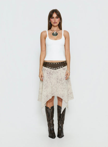 Dark Mirage Asymmetrical Midi Skirt Multi