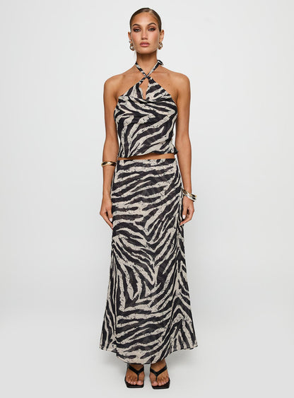 Eleganza Maxi Skirt Zebra