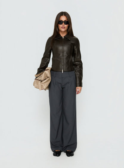 Two Lovers Low Rise Pants Slate