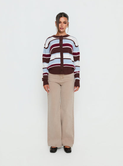 Nicolo High Rise Straight Leg Jeans Concrete