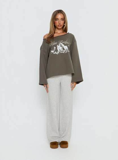 Bekki Wide Leg Knit Pant Grey Marle