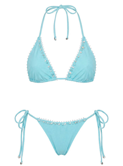 Lietta Embellished Triangle Bikini Top Jelly Mint