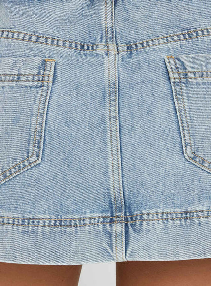 Stefenie Denim Skort Light Blue Wash
