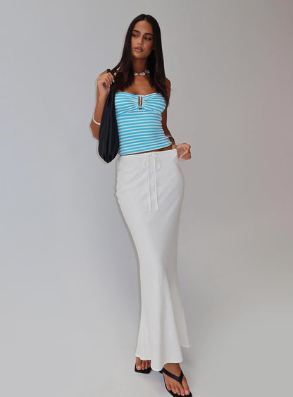 Mercer Linen Blend Maxi Skirt White