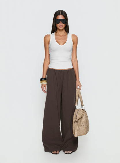 Lunea Concealed Waistband Pants Brown Tall