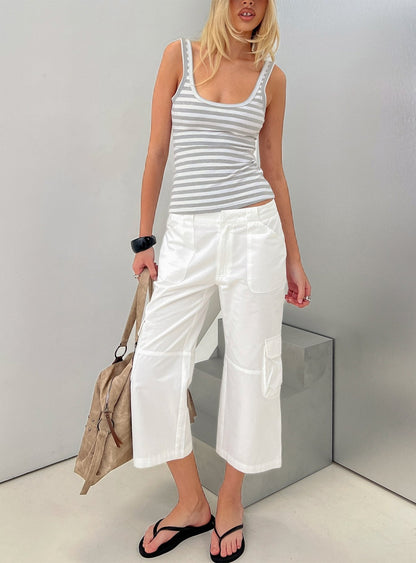 Indee Cropped Cargo Pants White