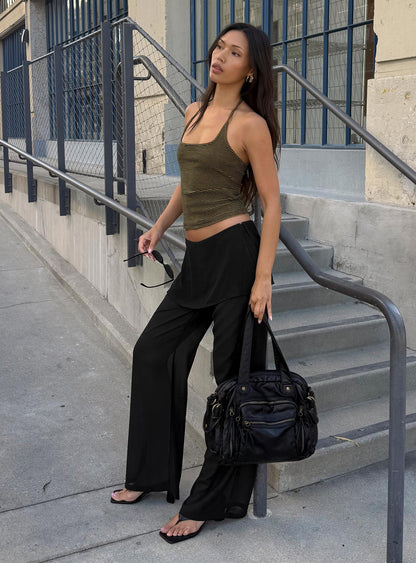 Jaedon Chiffon Layered Pants Black