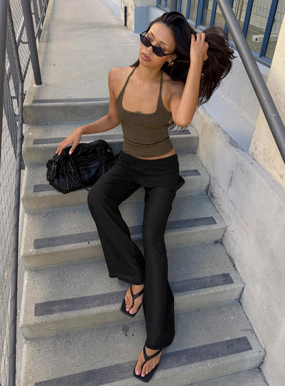 Jaedon Chiffon Layered Pants Black