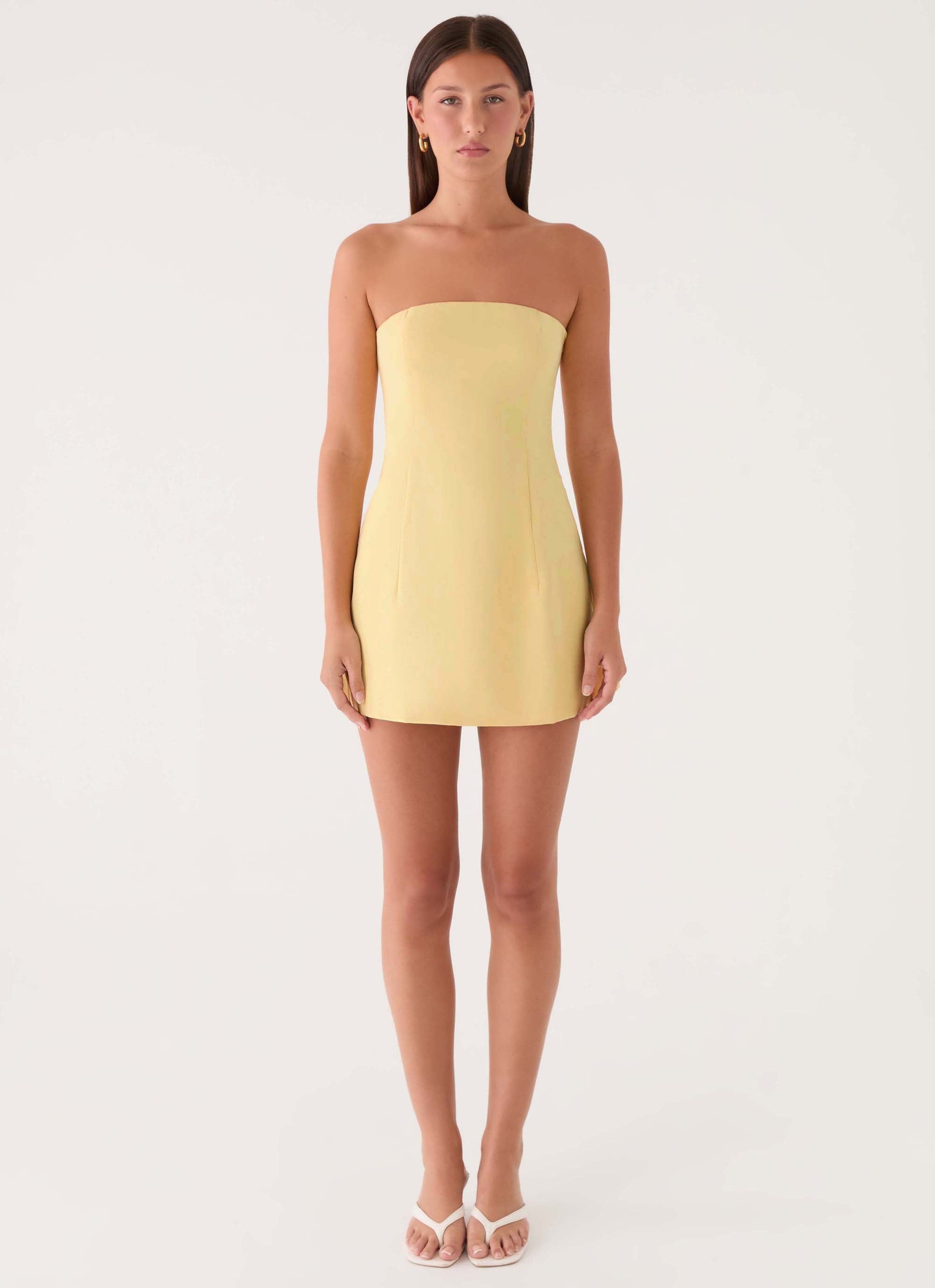 Della Strapless Mini Dress - Yellow