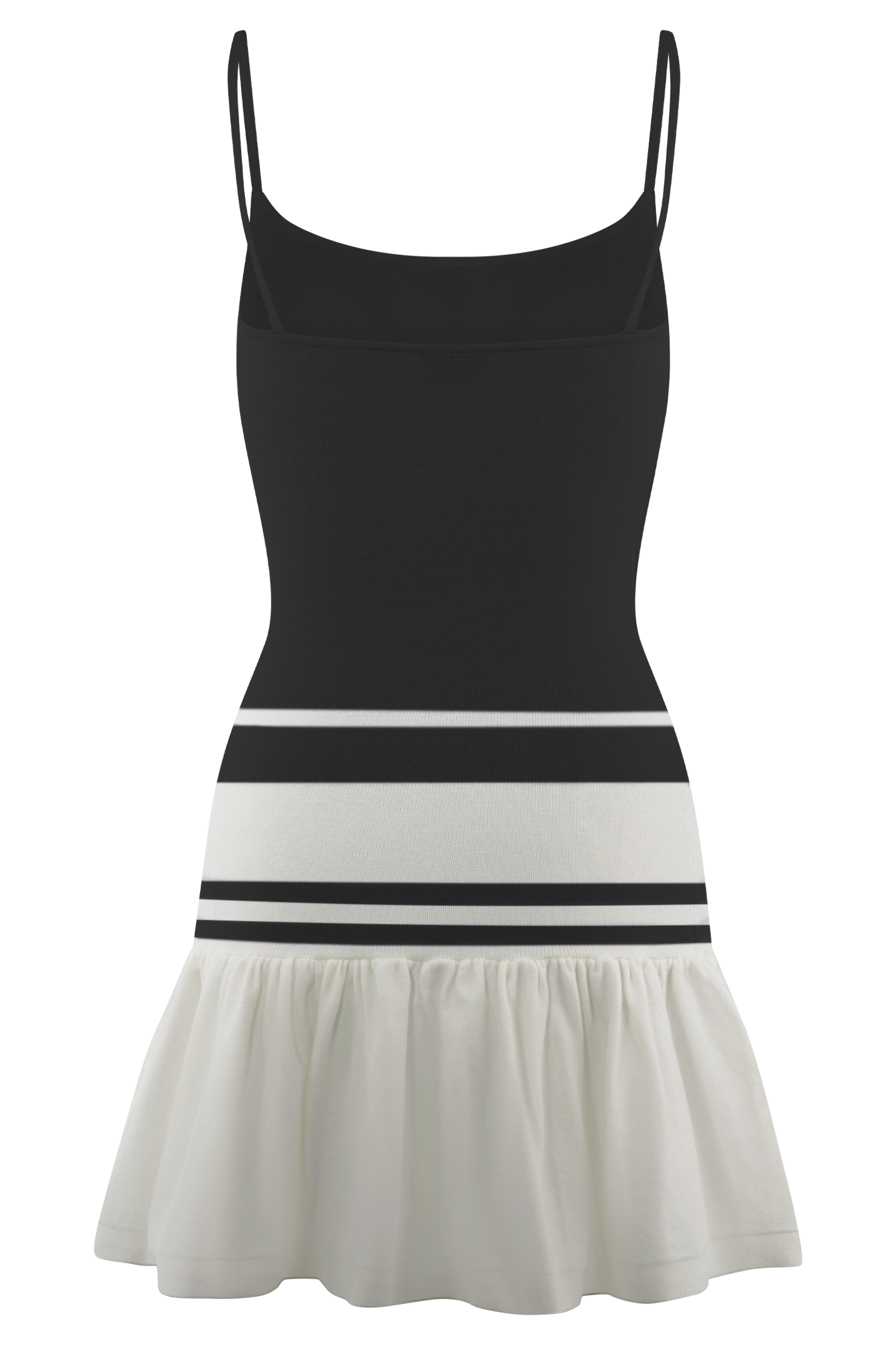 Ellison Contrast Knit Mini Dress - Black/White