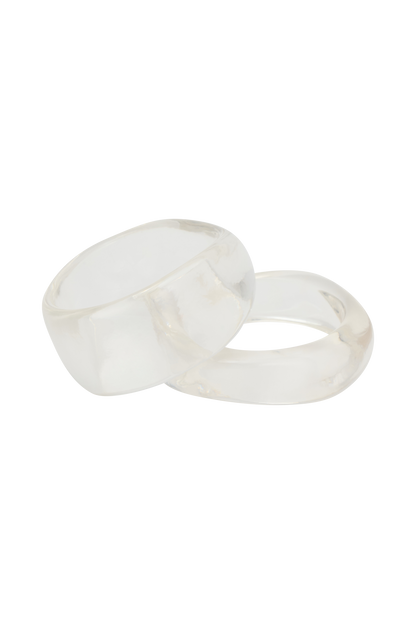 Marah Resin Bangle Set - Clear
