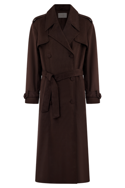 Marc Faux Suede Coat - Cocoa Chocolate
