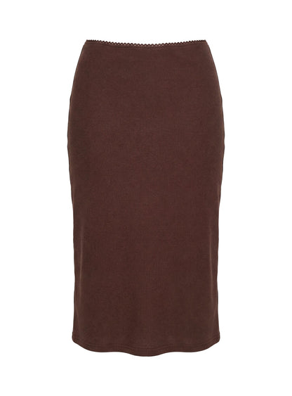 Baseline Rib Midi Skirt Chocolate