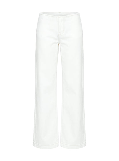 Buenos No Waist Low Rise Straight Leg Jeans White