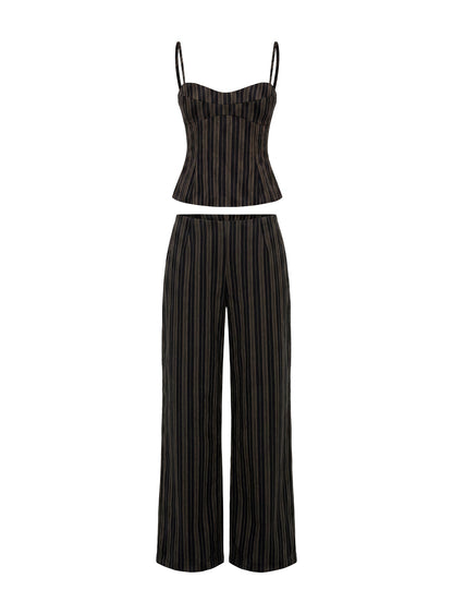 Kierstyn Corset Set Black Stripe