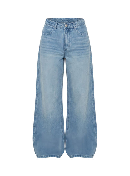 Naylor Mid Rise Wide Leg Jeans Light Blue Wash