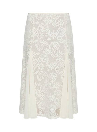 Quani Lace Midi Skirt Cream