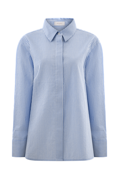 Hansen Oversized Shirt - Blue Pinstripe