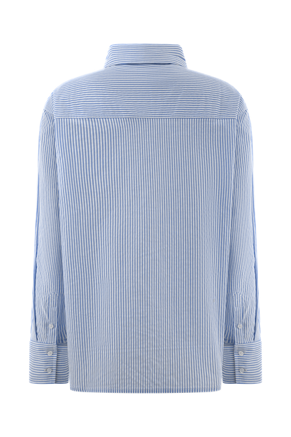 Hansen Oversized Shirt - Blue Pinstripe