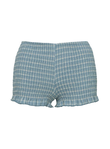 Jukebox Shirred Micro Shorts Blue