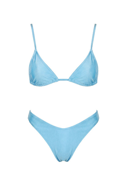 Jenner Triangle Bikini Top Blue Shine