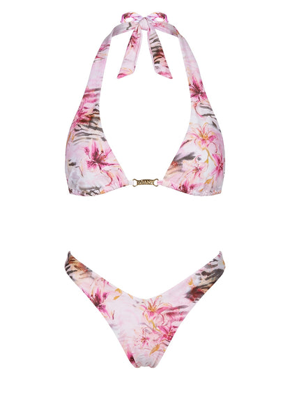 Edita Cheeky Bikini Bottoms Pink Animal Floral