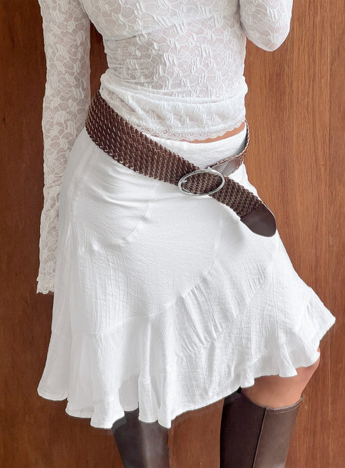 With Kindness Midi Skirt White