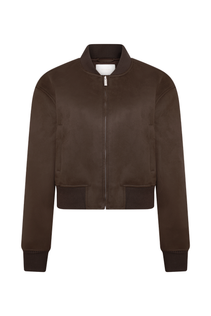 Rudy Suede Bomber Jacket - Chocolate