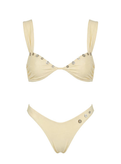 Endless Weekend Shell Detail Bikini Bottoms Cream