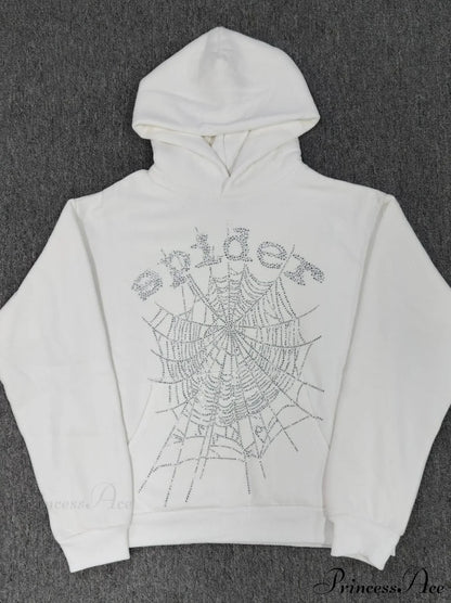 High Pile Fleece Foam Spider Print Hoodie
